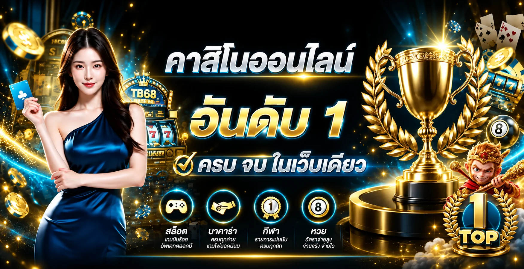TB68 คาสิโนออนไลน์ อันดับ 1 ครบจบในเว็บเดียว สล็อต บาคาร่า กีฬา หวย